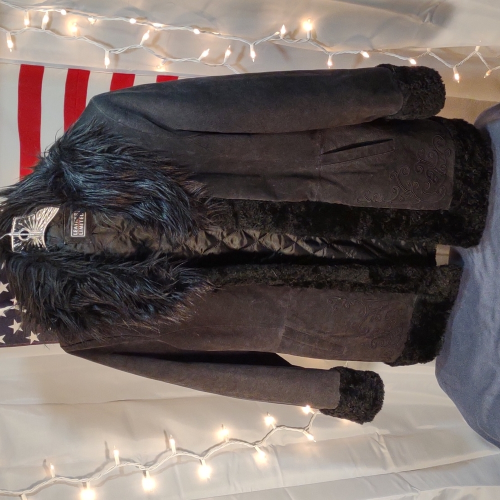 Women's medium leather coat